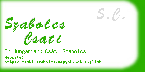 szabolcs csati business card